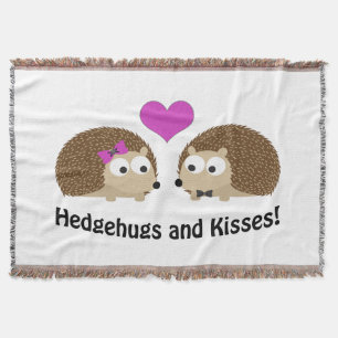 Hedgehugs and Kisses Hedgehog Love Throw Blanket