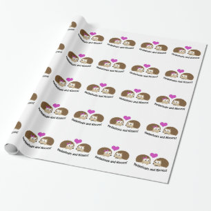 Hedgehugs and Kisses Hedgehog Love Wrapping Paper