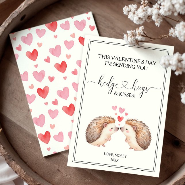 Hedgehugs and Kisses Hedgehog Valentine's Day Card (Hedgehugs and Kisses Hedgehog Valentine's Day Card)
