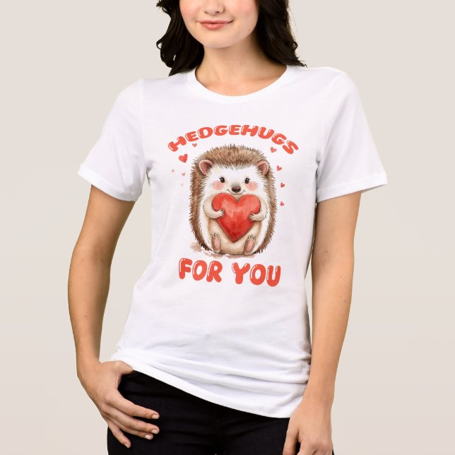 Hedgehugs For You, Cute Hedgehog Heart  Tri-Blend Shirt (Front)
