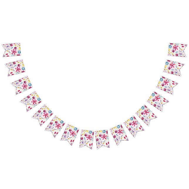 Hedgerow Flowers Watercolor Bunting (All)