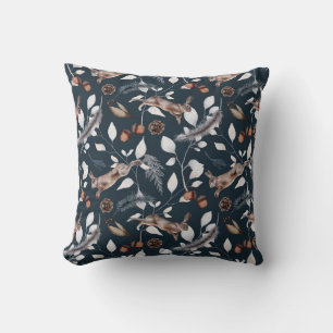 Hedgerow Vines Romping Rabbits Cushion