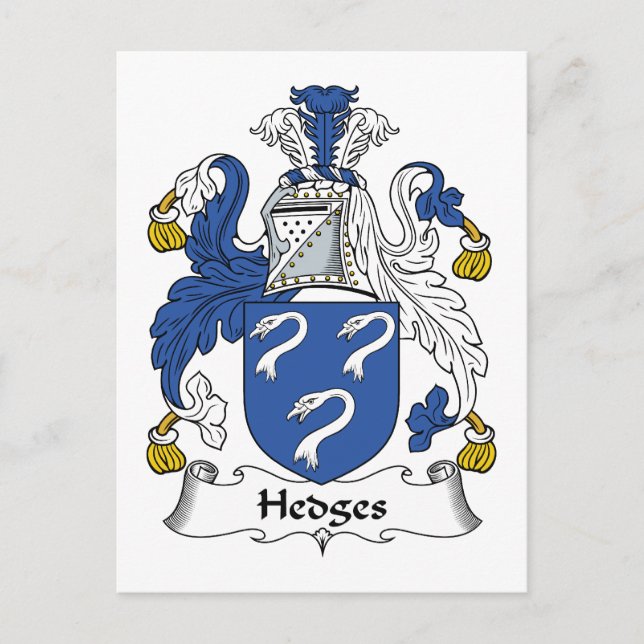 Hedges Family Crest Postcard (Front)