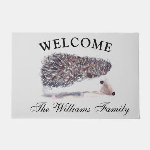 Hedgie Watercolor Hedgehog Animals Pet Cute Doormat