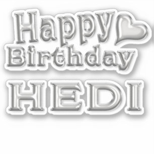 Hedi Happy Birthday silver Sticker