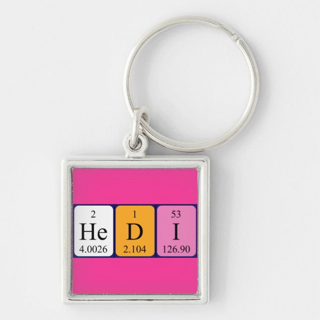 Hedi periodic table name keyring (Front)