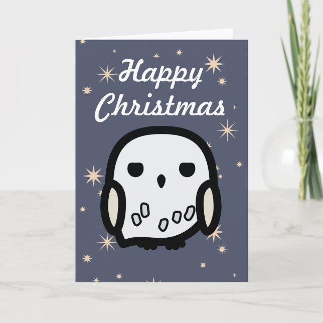 Hedwig Cartoon Character Art Christmas Holiday Card (Front)