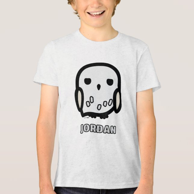 Hedwig Cartoon Character Art Tri-Blend Shirt (Front)