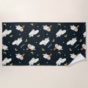 Hedwig Nighttime Moonlight Pattern Beach Towel