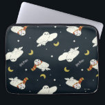 Hedwig Nighttime Moonlight Pattern Laptop Sleeve<br><div class="desc">Add a touch of whimsical wizarding charm with this adorable Hedwig the snowy owl pattern design. Featuring repeating illustrations of Hedwig soaring beneath crescent moons and twinkling stars, this playful all-over print captures the magic of nighttime deliveries from the Owl Post. Some Hedwigs are bundled up in cozy Gryffindor house-colored...</div>