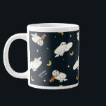 Hedwig Nighttime Moonlight Pattern Large Coffee Mug<br><div class="desc">Add a touch of whimsical wizarding charm with this adorable Hedwig the snowy owl pattern design. Featuring repeating illustrations of Hedwig soaring beneath crescent moons and twinkling stars, this playful all-over print captures the magic of nighttime deliveries from the Owl Post. Some Hedwigs are bundled up in cozy Gryffindor house-colored...</div>