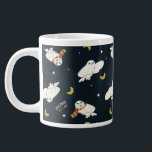 Hedwig Nighttime Moonlight Pattern Large Coffee Mug<br><div class="desc">Add a touch of whimsical wizarding charm with this adorable Hedwig the snowy owl pattern design. Featuring repeating illustrations of Hedwig soaring beneath crescent moons and twinkling stars, this playful all-over print captures the magic of nighttime deliveries from the Owl Post. Some Hedwigs are bundled up in cozy Gryffindor house-colored...</div>