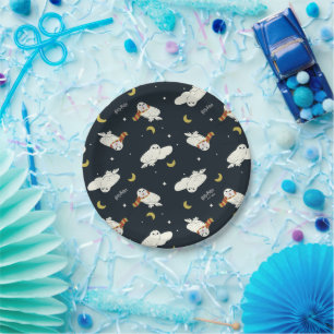Hedwig Nighttime Moonlight Pattern Paper Plate