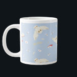 Hedwig Owl Post Letters and Books Pattern Large Coffee Mug<br><div class="desc">Add a touch of magical charm to your everyday essentials with this whimsical Hedwig pattern design. Featuring graceful Hedwigs soaring across a soft sky-blue background, this enchanting all-over print is accented with floating letters, open spellbooks, feathers, and tiny sparkling stars. The light, airy color palette and playful illustrations create a...</div>