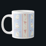 Hedwig Owl Post Stripe Pattern Large Coffee Mug<br><div class="desc">Sweet, whimsical, and full of magical charm, this Hedwig stripe pattern design brings a playful wizarding touch to everyday life. Featuring alternating vertical bands of cute Hedwigs, delicate bows, tiny floating keys, and scattered stars, this enchanting print blends soft pastel tones with storybook-inspired detail. The repeating stripe layout gives the...</div>