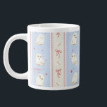 Hedwig Owl Post Stripe Pattern Large Coffee Mug<br><div class="desc">Sweet, whimsical, and full of magical charm, this Hedwig stripe pattern design brings a playful wizarding touch to everyday life. Featuring alternating vertical bands of cute Hedwigs, delicate bows, tiny floating keys, and scattered stars, this enchanting print blends soft pastel tones with storybook-inspired detail. The repeating stripe layout gives the...</div>