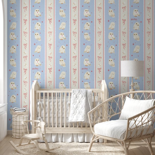 Hedwig Owl Post Stripe Pattern Wallpaper (Kids)