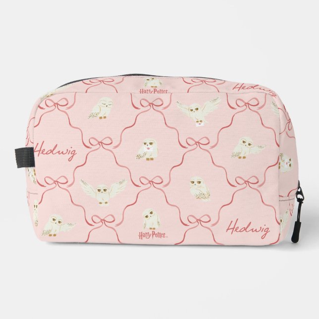 Hedwig Pink Ribbon Pattern Dopp Kit (Front)