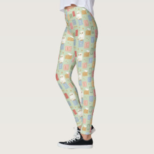 Hedwig Post Letter Block Pattern Leggings