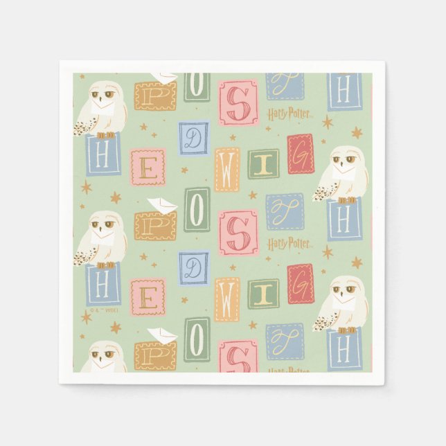 Hedwig Post Letter Block Pattern Napkin (Front)