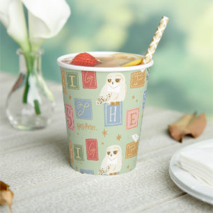 Hedwig Post Letter Block Pattern Paper Cups
