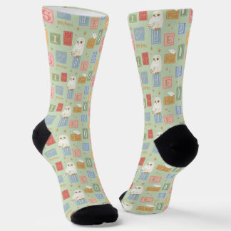 Hedwig Post Letter Block Pattern Socks