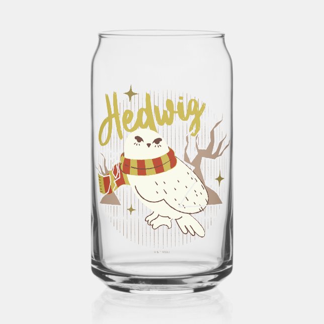 Hedwig Whimsical Forest Drawing Can Glass (Front)
