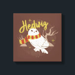 Hedwig Whimsical Forest Drawing Canvas Print<br><div class="desc">Show your house spirit in the coziest way with this charming Hedwig™ design. Featuring the beloved snowy owl bundled up in a warm Gryffindor house-colored scarf, this playful illustration captures the magic and loyalty of Harry Potter’s trusted companion. Set against a whimsical woodland backdrop with subtle sparkling accents, the hand-drawn...</div>