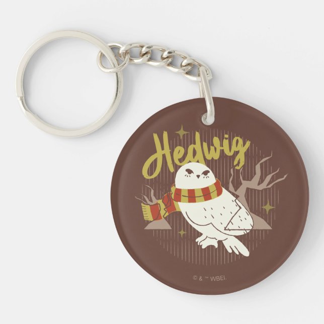 Hedwig Whimsical Forest Drawing Key Ring (Front)