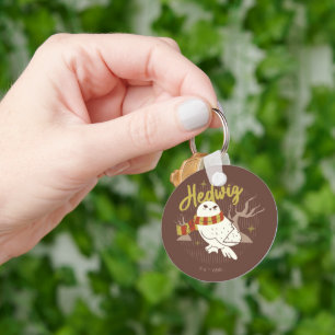 Hedwig Whimsical Forest Drawing Key Ring