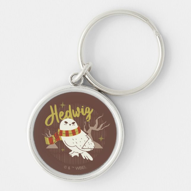 Hedwig Whimsical Forest Drawing Key Ring (Front)