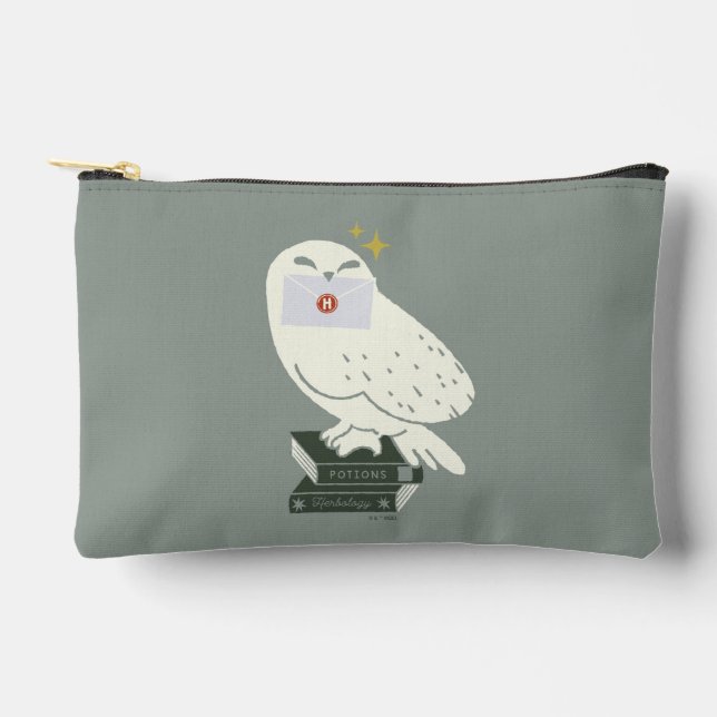 Hedwig With Letter Whimsical Drawing Accessory Pouch (Front)