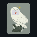 Hedwig With Letter Whimsical Drawing Magnet<br><div class="desc">Deliver a little magic with this charming Hedwig illustration inspired by the wizarding world. Perched atop a stack of spellbinding textbooks labeled Potions and Herbology, Hedwig proudly holds a sealed Hogwarts™ letter. The soft, minimalist style and muted tones give this design a cozy, storybook feel, while subtle sparkling accents add...</div>