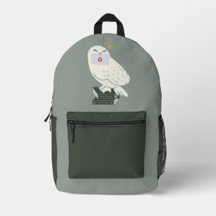Hedwig With Letter Whimsical Drawing Printed Backpack