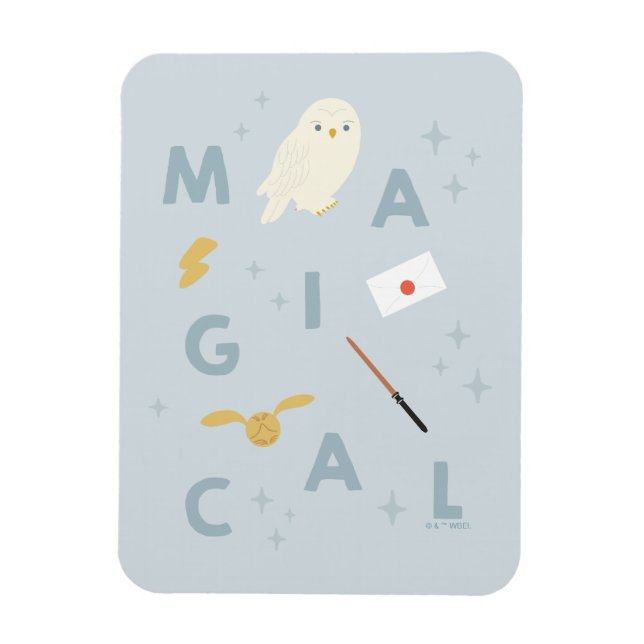 Hedwigh "Magical" Typography Graphic Magnet (Vertical)
