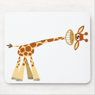 Hee Hee Hee!! cartoon giraffe mousepad