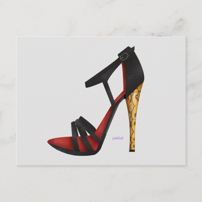 Heeled Evening Sandal Postcard (Front)