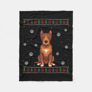 Heeler Christmas Sweater Xmas Pet Animal Dog Lover Fleece Blanket