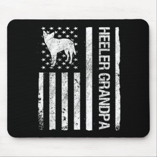 Heeler Grandpa Usa Flag Cattle Dog Owner Dog Lover Mouse Pad