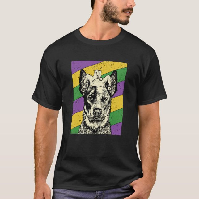 Heeler Jester Mardi Gras Dog Mom or Dad T-Shirt (Front)