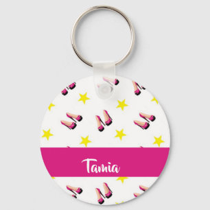 Heels and stars patterned key ring
