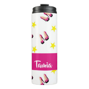 Heels and stars patterned thermal tumbler