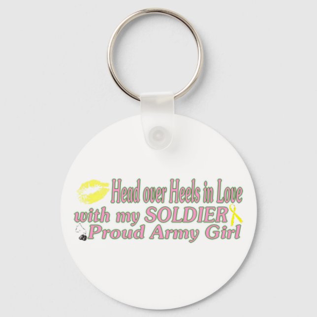 Heels in love with a Soldier Key Ring (Front)