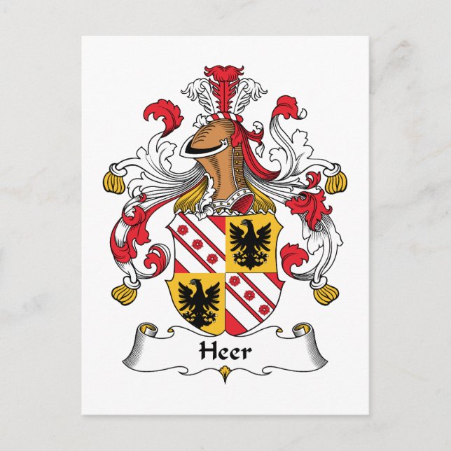 Heer Family Crest Postcard (Front)