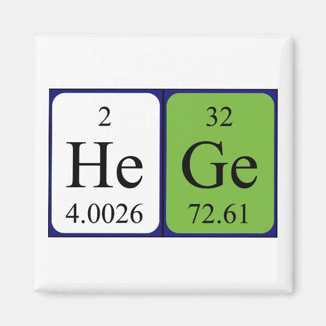 Hege periodic table name magnet (Front)