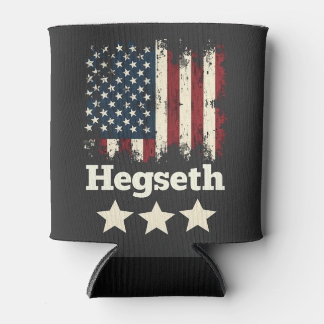 Hegseth Trump Administration American Flag Can Cooler (Front)
