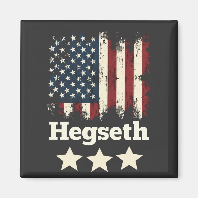 Hegseth Trump Administration American Flag Magnet (Front)