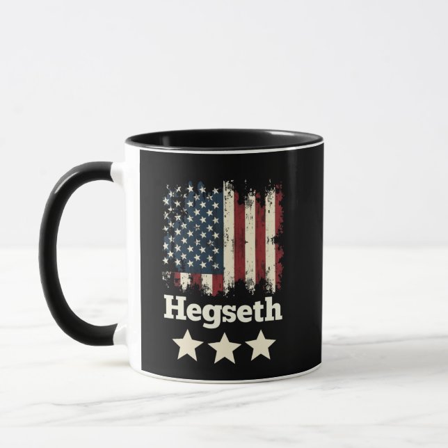 Hegseth Trump Administration American Flag Mug (Left)