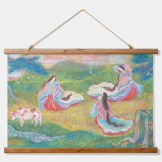 Heian Paradise: Ladies in a Spring Garden Hanging Tapestry