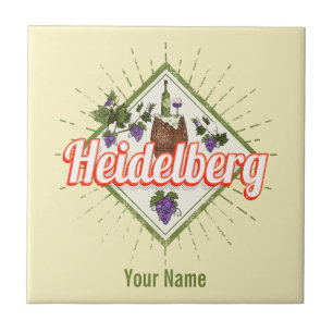 Heidelberg am Neckar Germany Retro Wine Vintage Tile